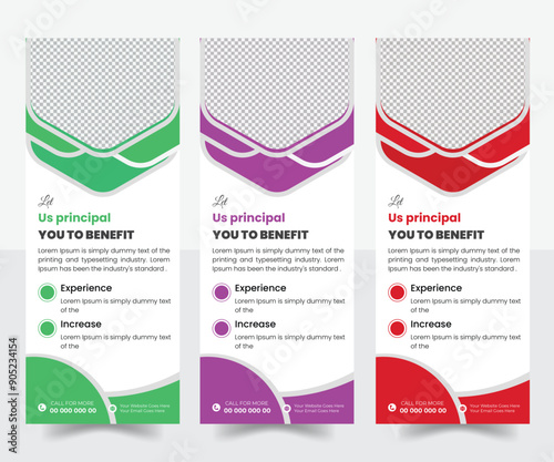 Corporate roll up banner or rack card design template. roll up banner template, banner design, stand template