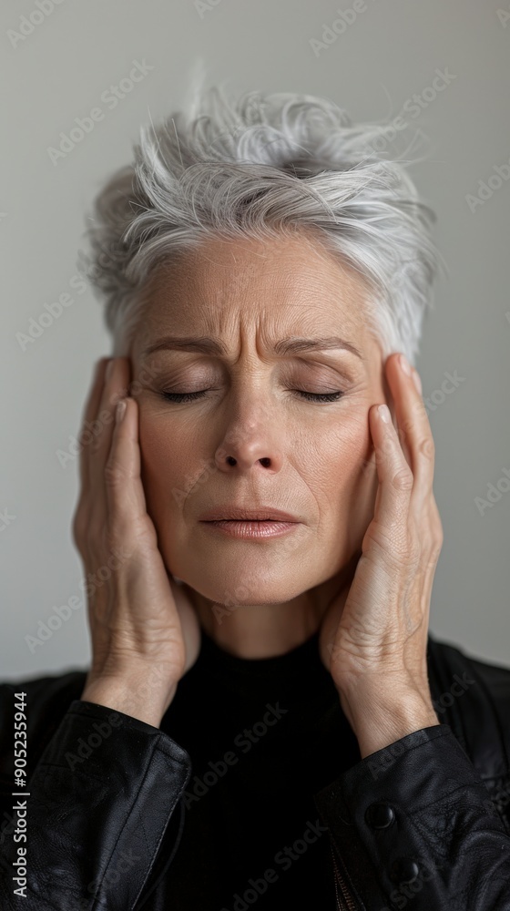 portrait of senior woman with pain portrait of senior woman with pain