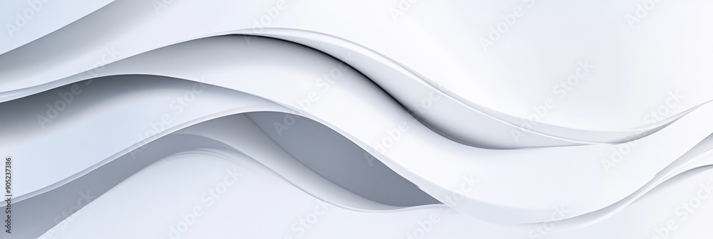Obraz premium A minimalist design with flowing white waves, symbolizing movement, fluidity, technology, innovation, and abstract beauty.