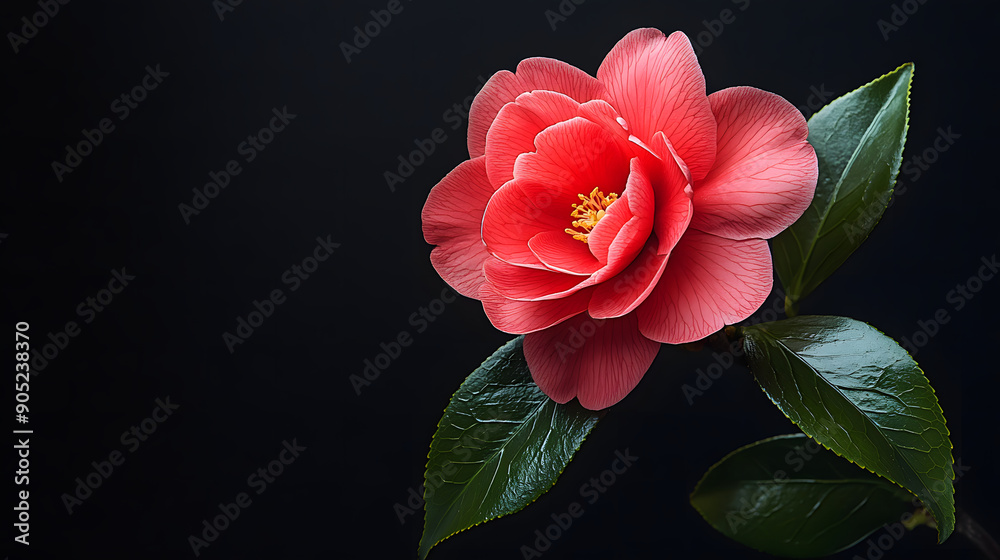 Fototapeta premium pink tulip on black background