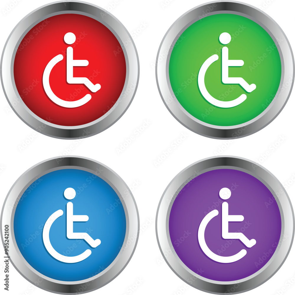 PWD Icon on a Rounded and Metallic Background Collection PWD Icon on a Rounded and Metallic Background Collection