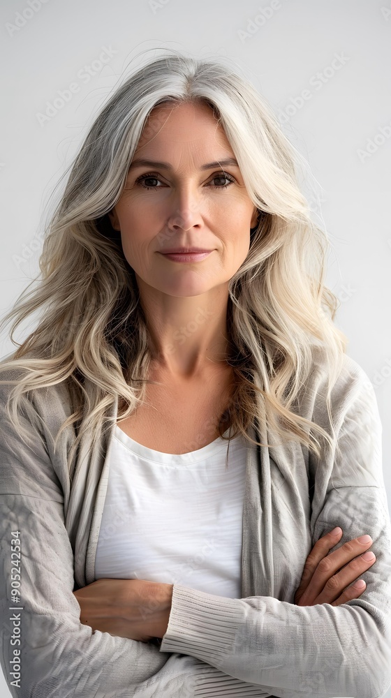 Portrait of a Mature Woman with Gray Hair Portrait of a Mature Woman with Gray Hair