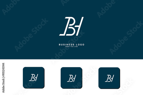 BH, HB, B, H, Abstract Letters Logo Monogram