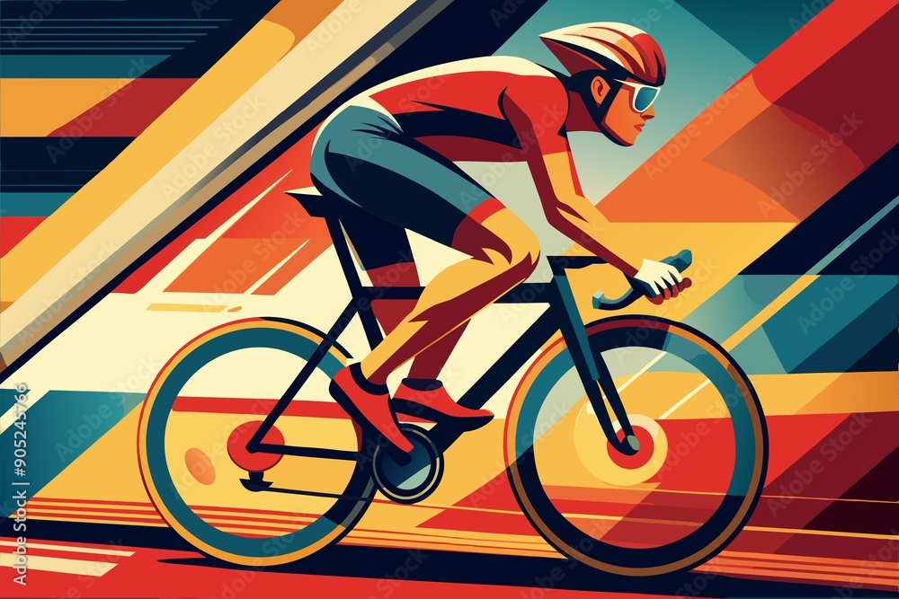 Fototapeta premium cyclist on a bike