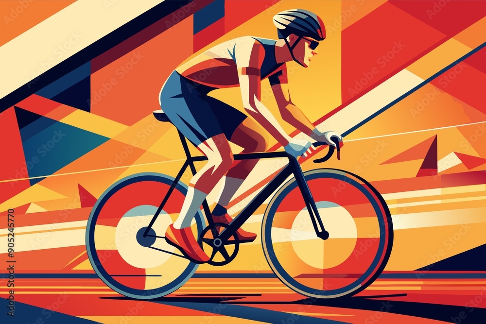 Fototapeta premium cyclist on a bike
