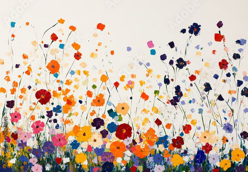 Vibrant Abstract Painting of Large Flower Field photo