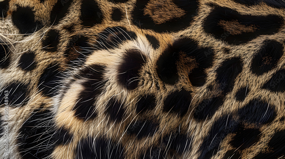 Detailed Close-Up of Ocelot Fur Patterns Highlighting Natural Beauty and Camouflage Detailed Close-Up of Ocelot Fur Patterns Highlighting Natural Beauty and Camouflage