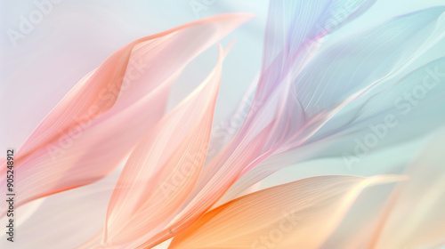 Abstract Soft Pastel Gradient Background with Flowing Shapes and Gentle Hues of Pink, Orange, and Blue for Modern Design, Art, and Creative Projects