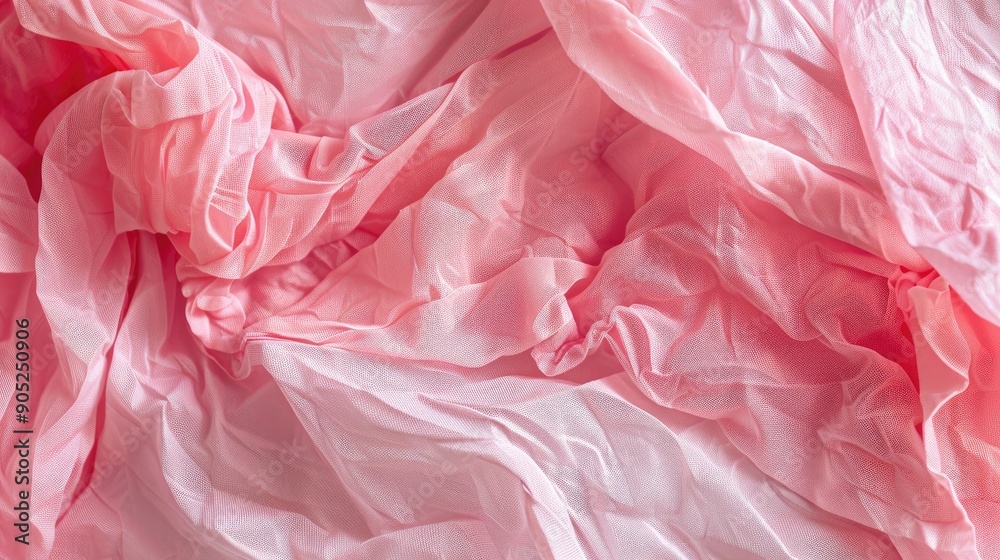 Close up of crumpled pink textile pattern creating a background Close up of crumpled pink textile pattern creating a background