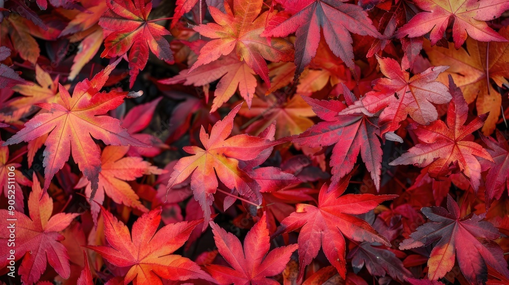 Close up of fire maple bush foliage in autumn Close up of fire maple bush foliage in autumn