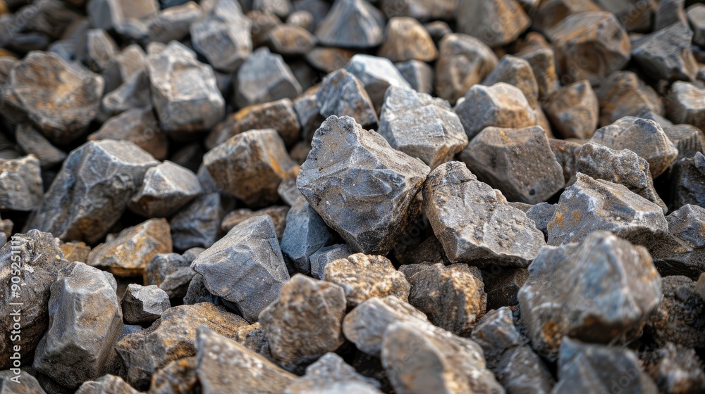 Close up of crushed stone pile as background Close up of crushed stone pile as background
