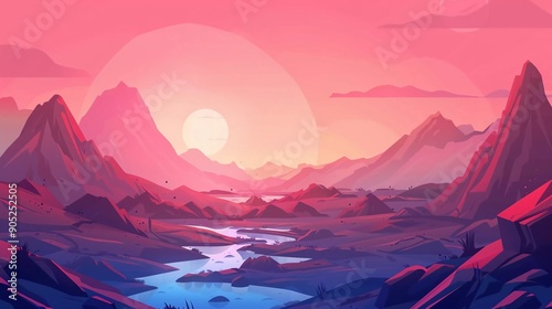  Colorful Looping Landscape animation and this is great for animated background illustrations of landscapes