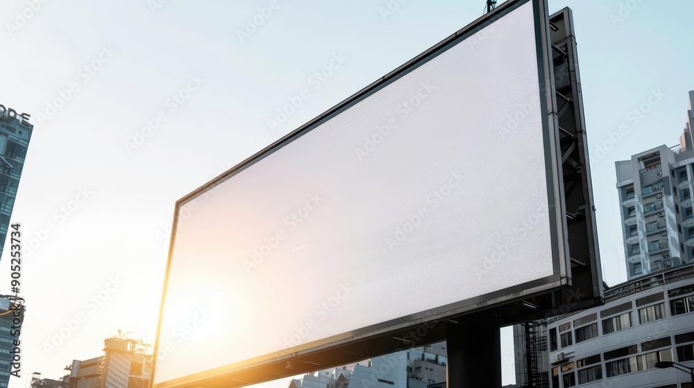A towering billboard in the heart of the city, with sunlight filtering through, creating an empty canvas for vibrant advertisements, urban marketing, banner, with copy space A towering billboard in the heart of the city, with sunlight filtering through, creating an empty canvas for vibrant advertisements, urban marketing, banner, with copy space