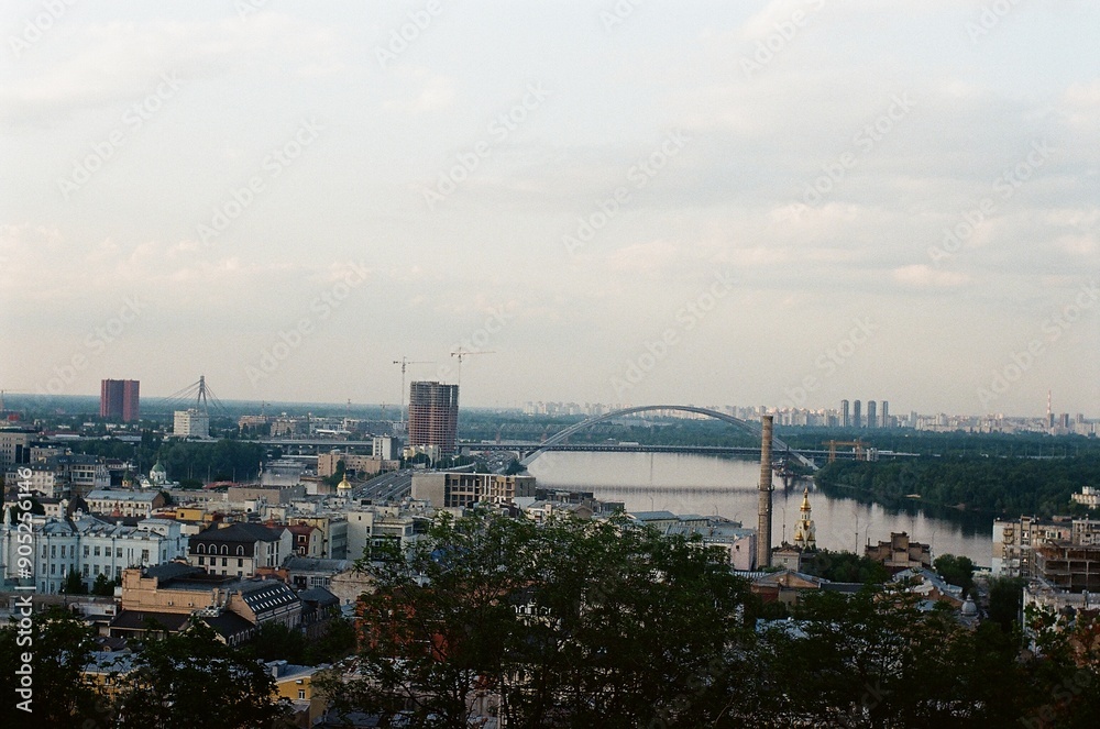pedestrian bridge across the Dnieper in the city of Kyiv pedestrian bridge across the Dnieper in the city of Kyiv