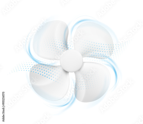 Exhaust fan, blower isolated on white background . Vector illustration.  Ready for your design, great for infographic. EPS10.