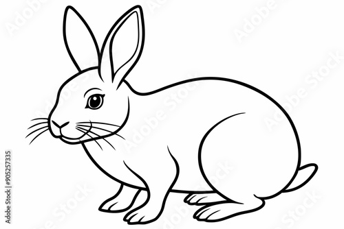 rabbit line art vector, rabbit outline icon