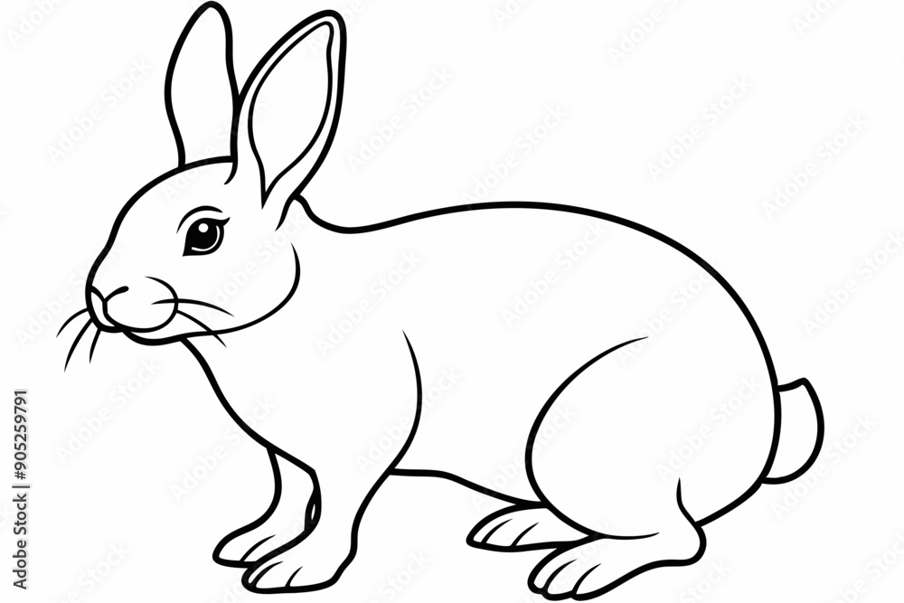 Obraz premium rabbit line art vector, rabbit outline icon