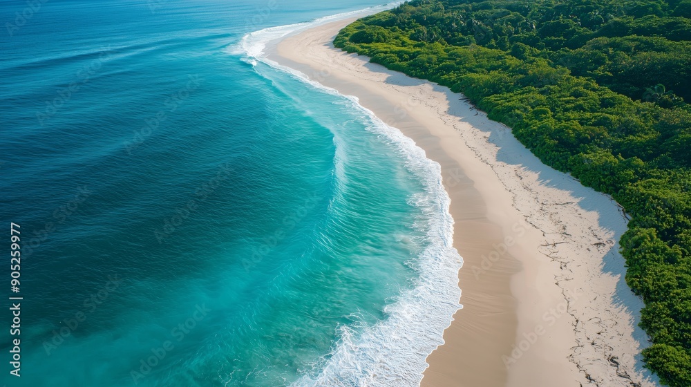 Secluded Beach with Azure Waves and White Sand Secluded Beach with Azure Waves and White Sand