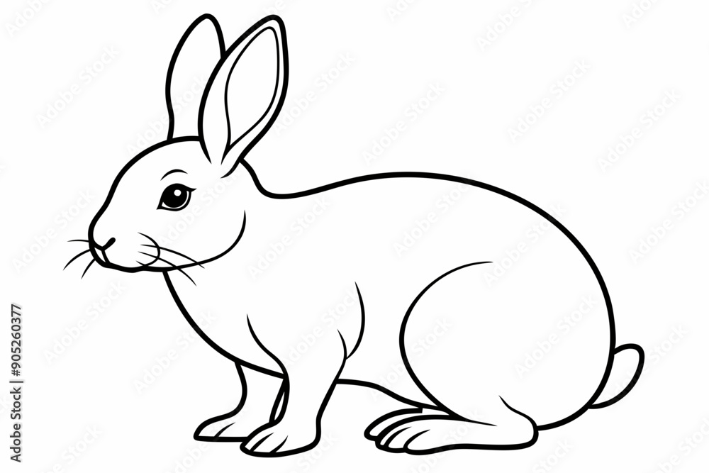 Obraz premium rabbit line art vector, rabbit outline icon