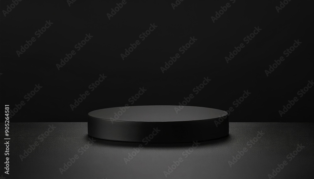 3d render of black podium on dark background, best for product presentation. 3d render of black podium on dark background, best for product presentation.