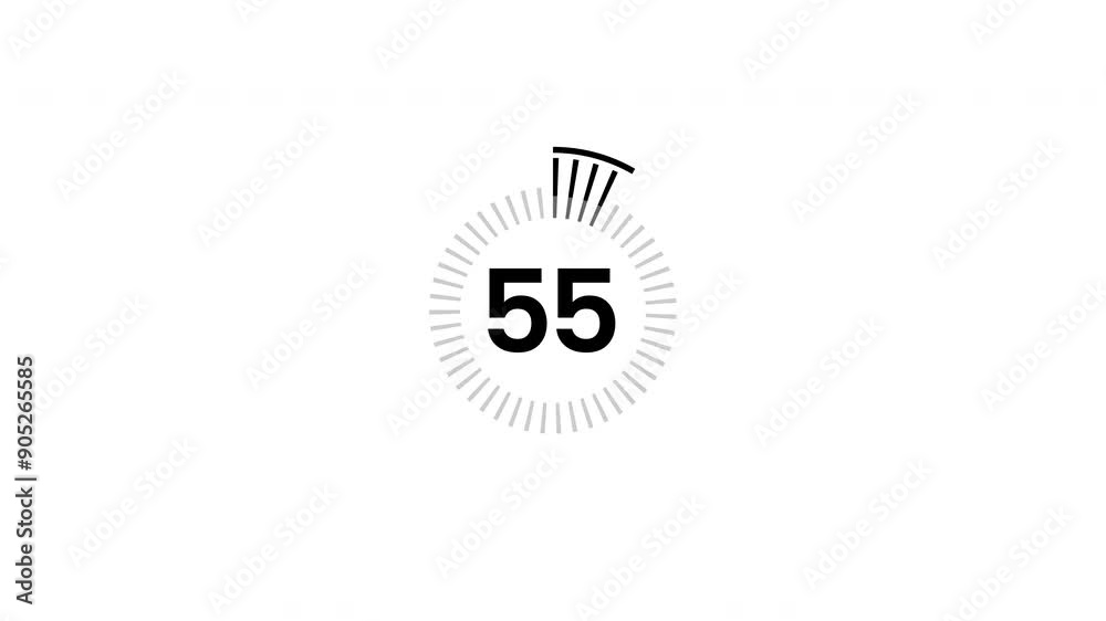 60 second countdown animation. 1 minute animation from 60 to 0 seconds. on white background. 4K Video 60 second countdown animation. 1 minute animation from 60 to 0 seconds. on white background. 4K Video