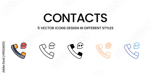 Contacts icons set vector stock illustration