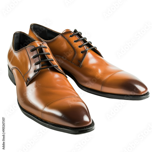 Pair of Brown Leather Oxfords with Black Laces