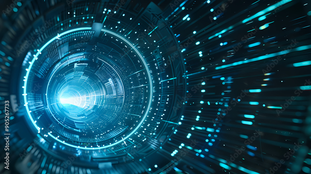 Blue abstract technology rotation illustration Blue abstract technology rotation illustration
