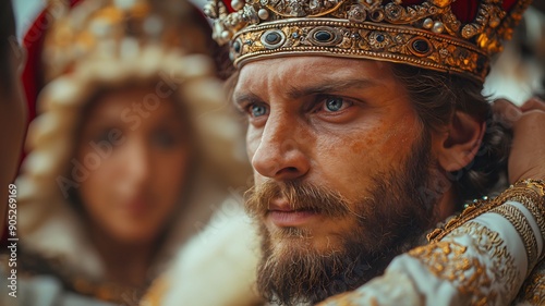 Biblical Story, Solomon Becomes King of Israel, Replacing His Father David photo