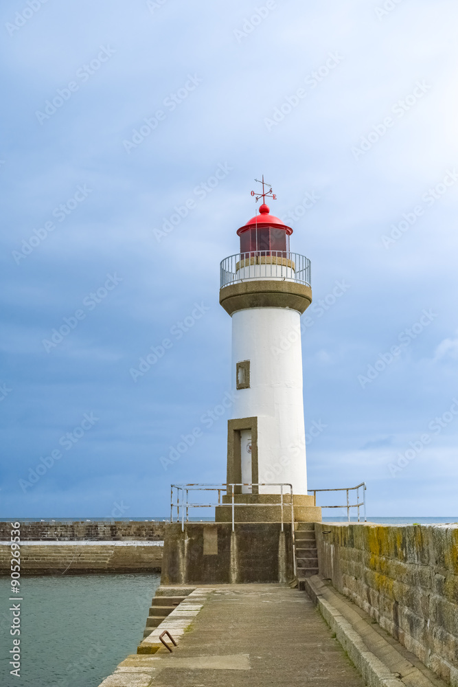 Le Palais in Belle-Ile, Brittany, typical harbor, with lighthouse
Le Palais in Belle-Ile, Brittany, typical harbor, with lighthouse