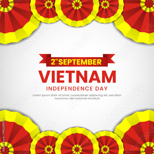 Vietnam Independence Day September 2nd Celebration Vector Design Illustration. Template for Poster, Banner, Advertising, Greeting Card or Print Design Elementation photo