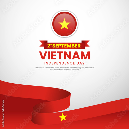 Vietnam Independence Day September 2nd Celebration Vector Design Illustration. Template for Poster, Banner, Advertising, Greeting Card or Print Design Elementation