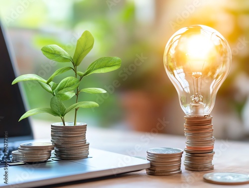 Glowing Impact of Business Energy Audits A neon-lit analysis of how energy audits help businesses optimize their energy use and reduce their carbon footprint.