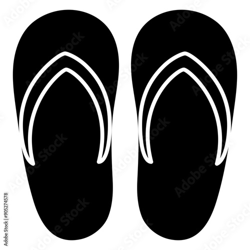 pair of flops. sandals logo icon