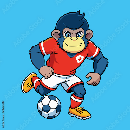 monkey cartoon football soccer mascot gorilla