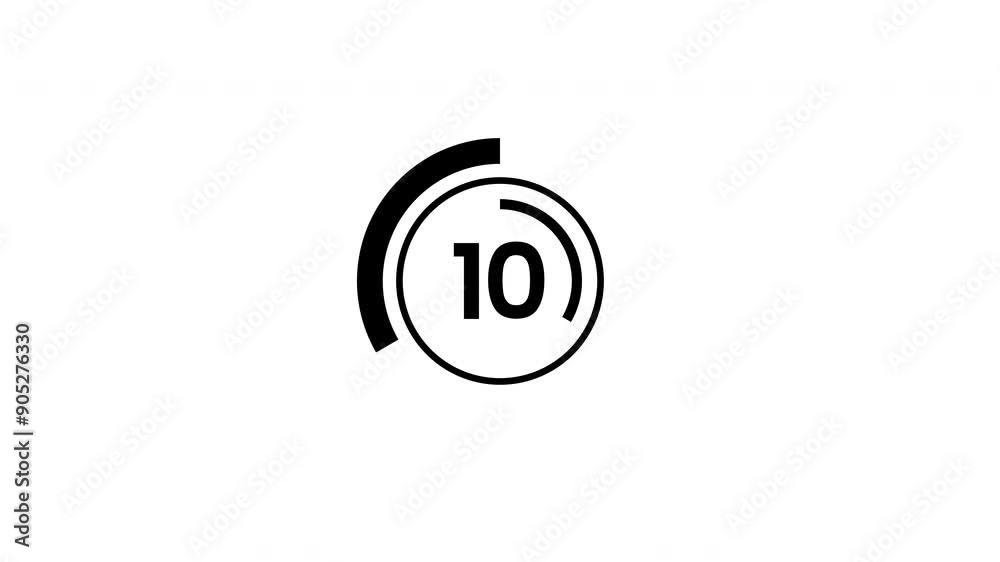 Simple 15 seconds countdown timer animation. on white background. 4K Video Simple 15 seconds countdown timer animation. on white background. 4K Video