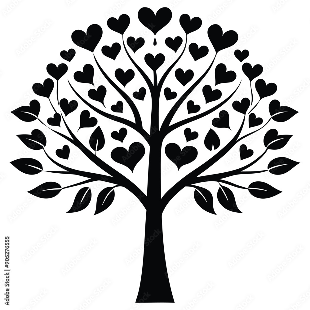 Obraz premium Love tree with heart leaves