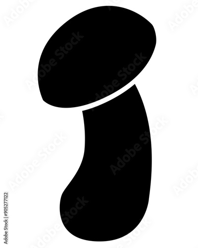 Boletus edulis, edible forest mushroom - vector silhouette picture for logo or pictogram. Сep, penny bun - mushroom for icon or sign	