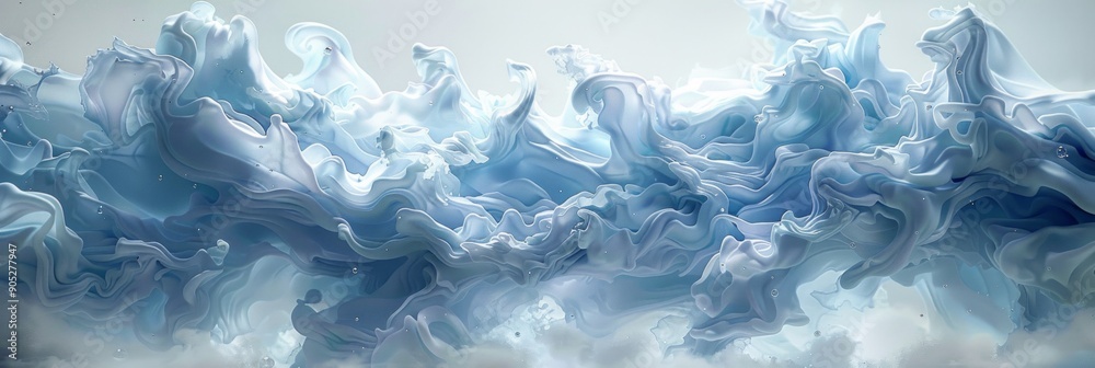 custom made wallpaper toronto digitalswirling, ethereal mass of blue and white abstract shapes evoke a sense of movement and tranquility.