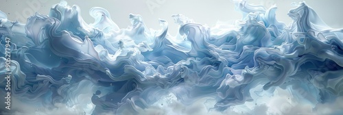 Wallpaper Mural swirling, ethereal mass of blue and white abstract shapes evoke a sense of movement and tranquility. Torontodigital.ca