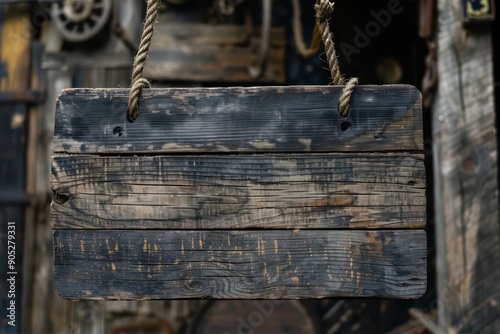 wooden sign with a blurred background