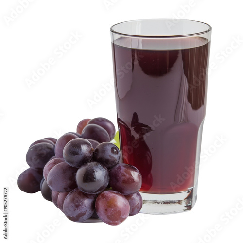 Wallpaper Mural A fresh glass of grape juice accompanied by a bunch of ripe grapes, perfect for a refreshing drink or healthy snack. Torontodigital.ca