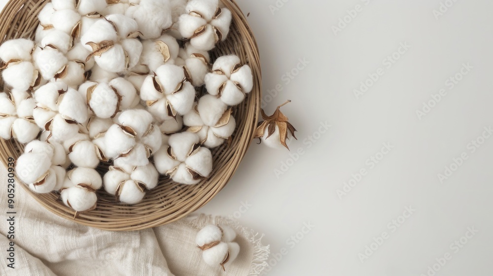 Cotton Bolls in a Basket Cotton Bolls in a Basket