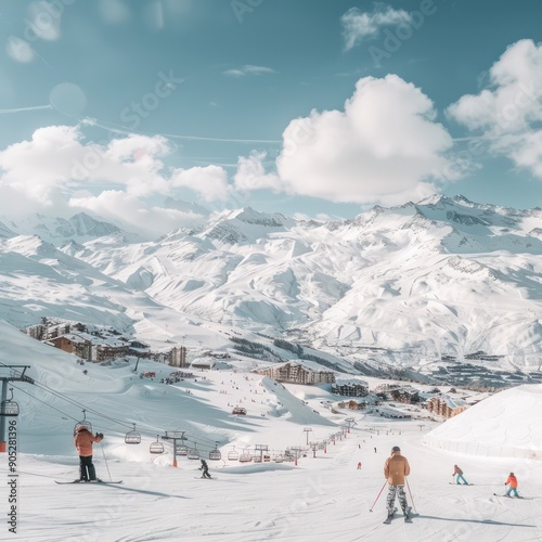  winter sport in val thorens france photo