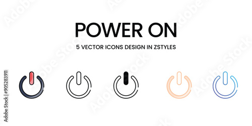 Power On icons set vector stock illustration