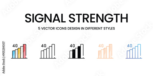 Signal Strength icons set vector stock illustration