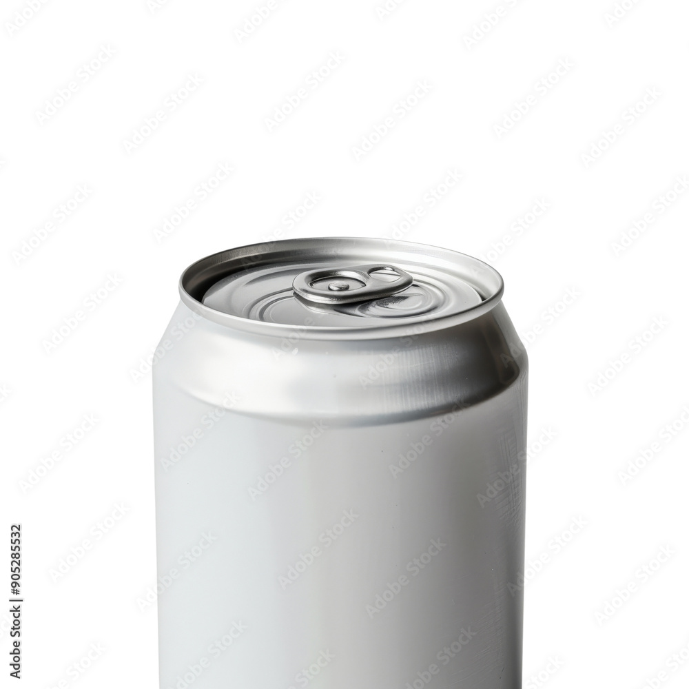 Minimalistic close-up of a blank, white aluminum can against a plain background. Ideal for branding and mockup presentations. Minimalistic close-up of a blank, white aluminum can against a plain background. Ideal for branding and mockup presentations.