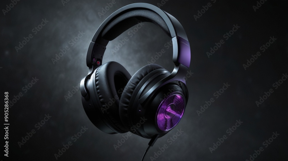 headphones on black background headphones on black background