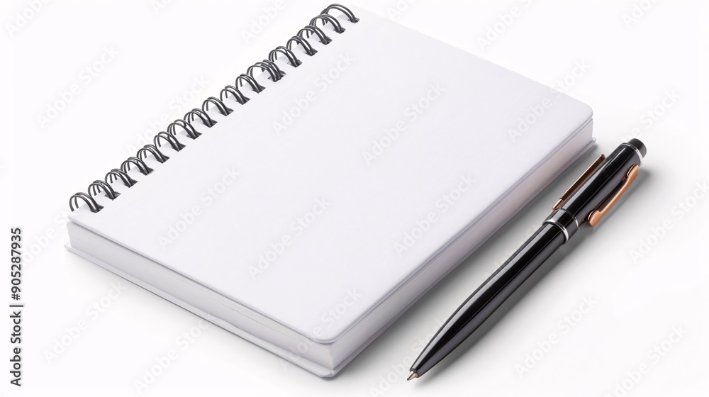 Blank Spiral Notebook with Black Pen Blank Spiral Notebook with Black Pen