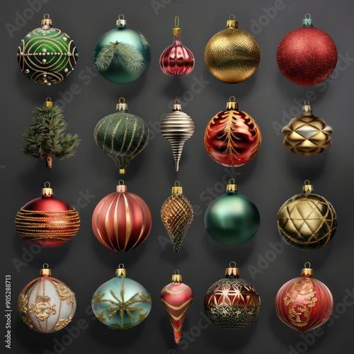 variety of different christmas tree ornaments